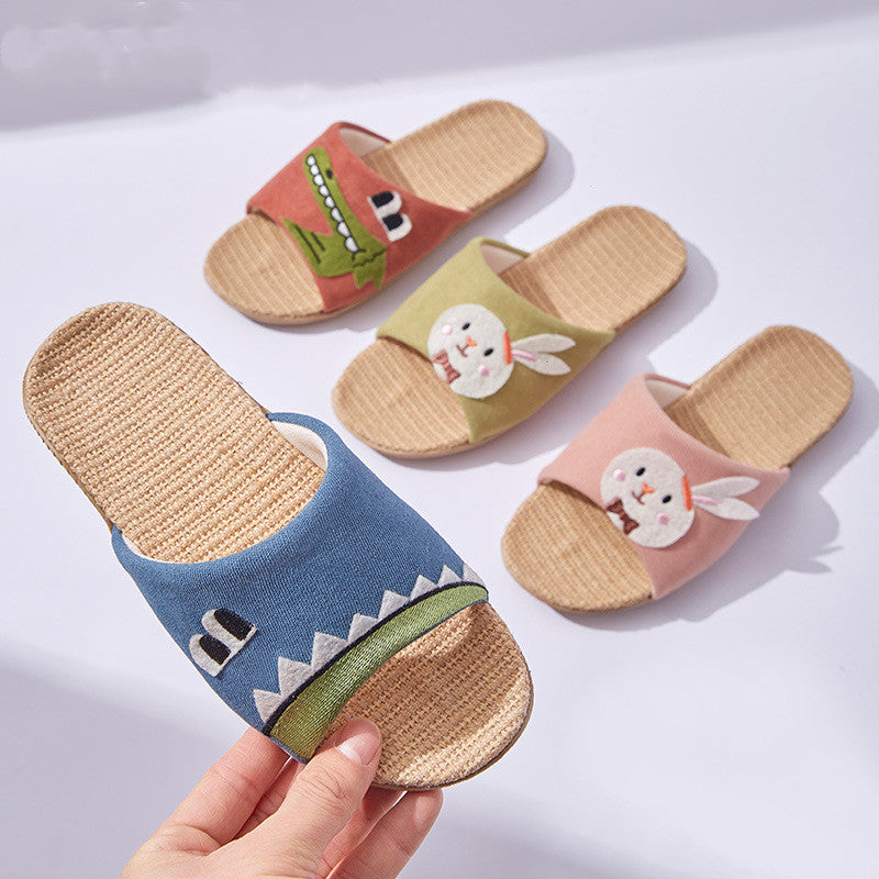 Children's Linen Slippers Girls' Spring And Summer Interior Home Cute Non-slip Multiple colors and sizes