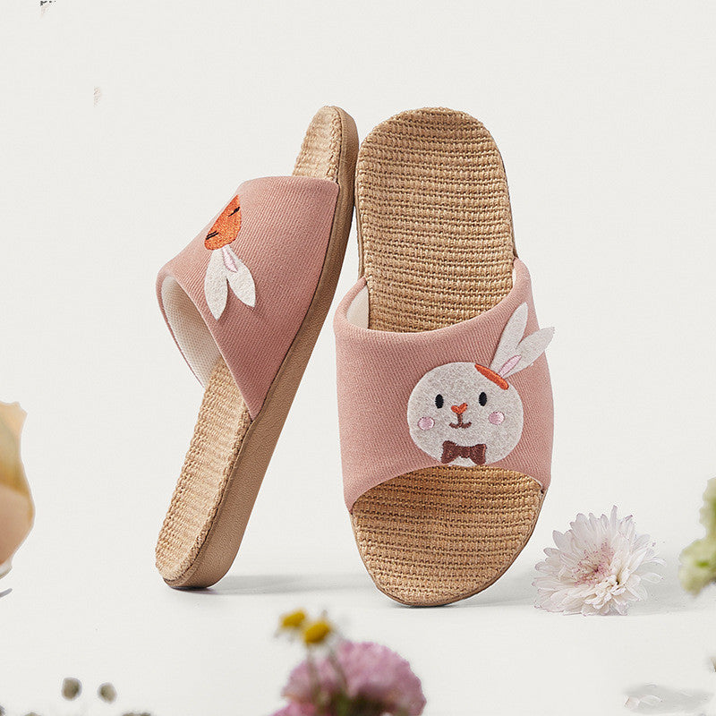 Children's Linen Slippers Girls' Spring And Summer Interior Home Cute Non-slip Multiple colors and sizes